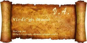 Virágh Ahmed névjegykártya